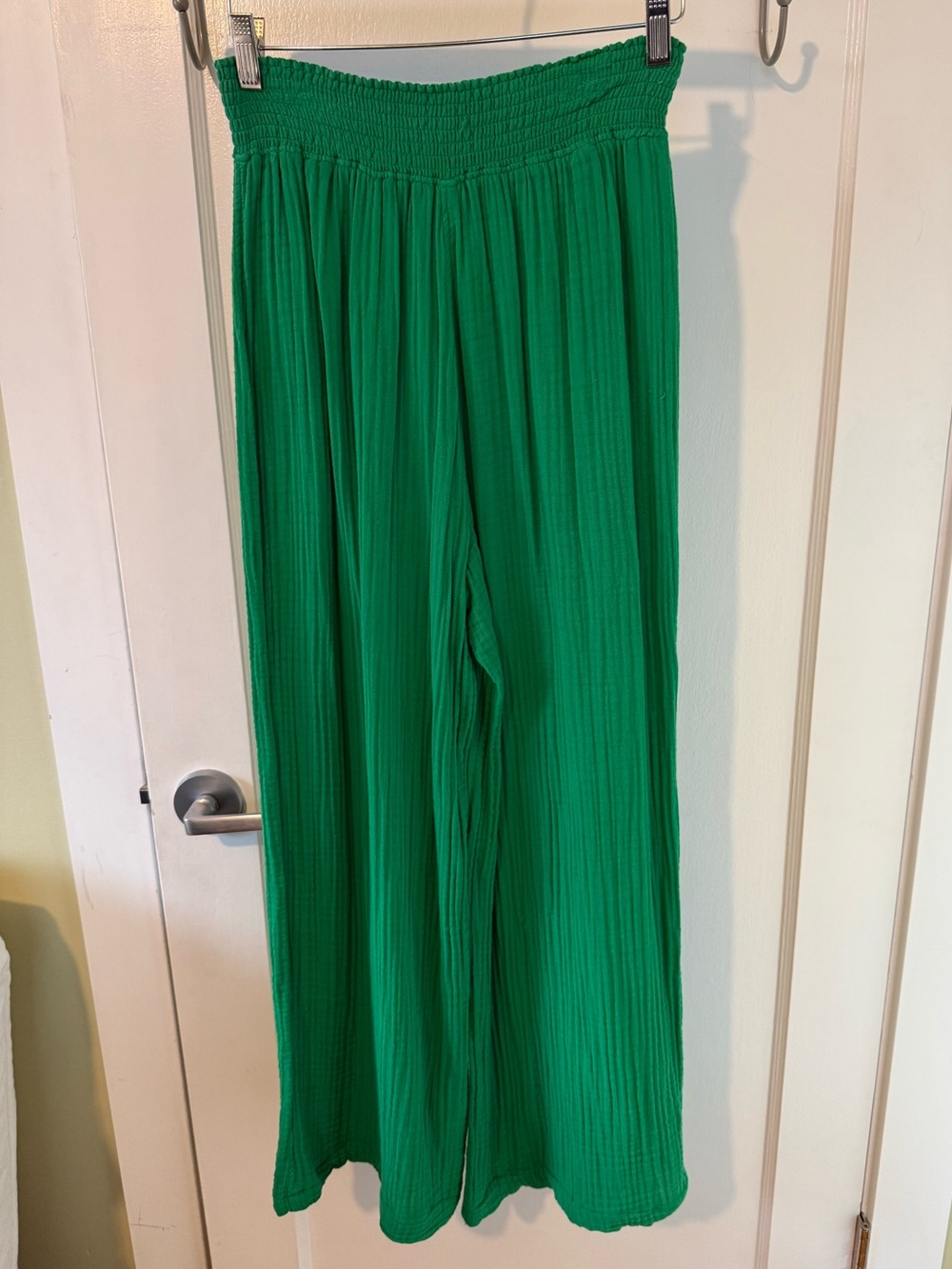 Michael Stars Emerald Green Smocked palazzo pants